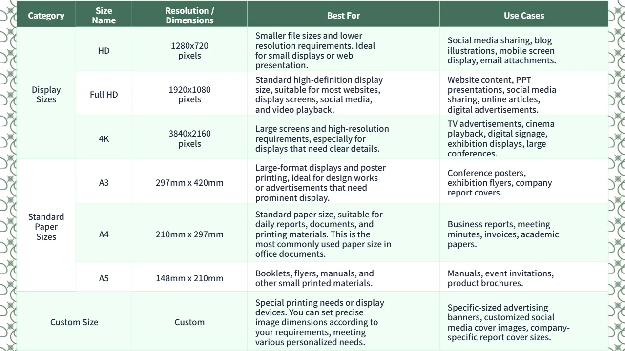 Best Uses for Different Sizes